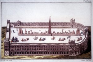 Et tankløp på Cirque Maxime (Circo Massimo). av Unknown artist