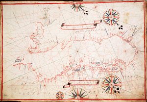 Adriatisk kart, ca. 1620 (vellum) av Unknown artist