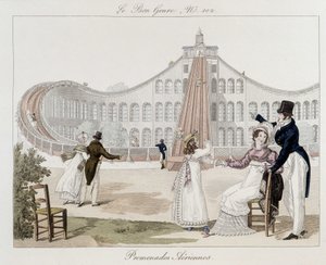 Luftvandringer: berg-og-dal-bane - i "Le Bon-sjangeren", nr. 102, tidlig på 1800-tallet av Unknown artist