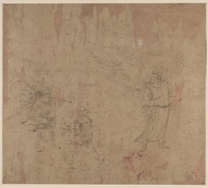 Album med daoistiske og buddhistiske temaer: Procession of Daoist Deities: Leaf 18 av Unknown artist