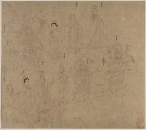 Album med daoistiske og buddhistiske temaer: Procession of Daoist Deities: Leaf 21 av Unknown artist