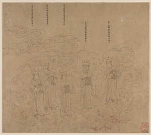 Album med daoistiske og buddhistiske temaer: Procession of Daoist Deities: Leaf 22 av Unknown artist