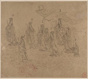 Album med daoistiske og buddhistiske temaer: Procession of Daoist Deities: Leaf 26 av Unknown artist
