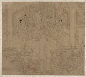 Album med daoistiske og buddhistiske temaer: Procession of Daoist Deities: Leaf 2 av Unknown artist