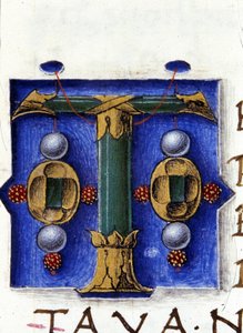 Alfabet: miniatyrert bokstav T av Unknown artist