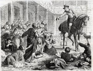 Alphonse (Alfonso Gieronimo) av Ornano 1548-1610 under pesten i Bordeaux 1604 - gravering av 1860 av Unknown artist