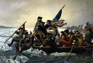 Amerikansk uavhengighetskrig. Washington krysser Delaware-elven. desember 1776. av Unknown artist