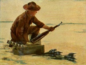 Amerikansk infanterist med riflegranater av Unknown artist