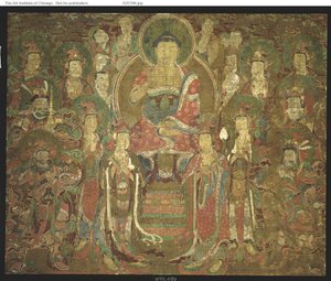 Amitabha Buddha med forsamling av Unknown artist