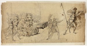 Angelic Artillery (rekto); Kampscene (verso) av Unknown artist