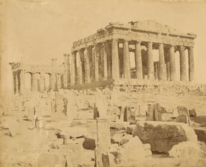 [Vinklet visning av Parthenon] av Unknown artist