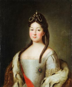 Anna Petrovna de Russie - Portrett av tsarevnaen Anna Petrovna av Russland (1708-1728), datter av keiser Peter I av Russland, Anonym. Olje på lerret, siste kvartal av 1700-tallet, Statens museum for arkitektur, historie og kunst, Vladimir av Unknown artist