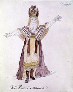 Antonio Salieri (1750 - 1825), en karakter av operaen Tarare representert i Paris i juni 1787. av Unknown artist