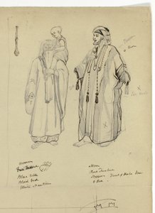 Arabisk mann, kvinne og barn av Unknown artist