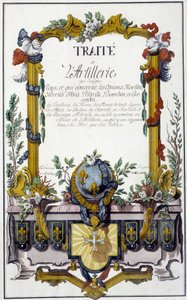 Artilleritraktaten - frontispice av "Artilleritraktaten", av François Lingier, Strasbourg av Unknown artist