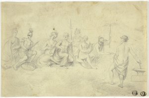 Gudenes og gudinnernes samling på Olympos-fjellet av Unknown artist
