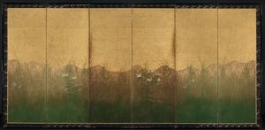 Høstkveld med fullmåne på Musashino-sletten av Unknown artist