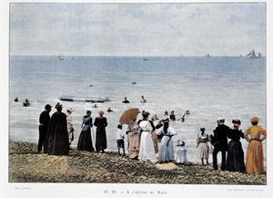 Bading på strendene i Atlanterhavet, sent på 1800-tallet av Unknown artist