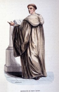 Benedictin du Mont Olivet. Gravering fra et album på religiøse ordre, Paris av Unknown artist