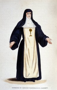 Benedictine av den evige tilbedelsen av det hellige sakramentet, en orden grunnlagt av Catherine de Bar i Paris i 1654. av Unknown artist