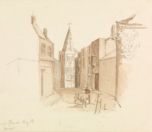 Biggin Street og St. Mary's Church, Dover av Unknown artist