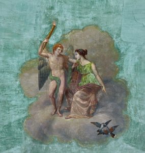 Fugler og Amor og Psyke, detalj av 3743687 (fresco) av Unknown artist