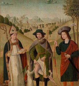 Biskop Saint, Saint Roch og Saint Sebastian av Unknown artist