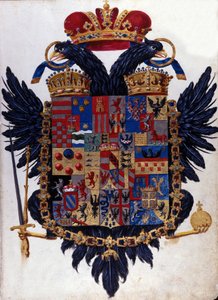 Blazon av det østerriksk-ungarske riket (Østerrike Ungarn). 1800-tallet av Unknown artist