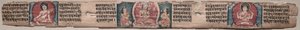Bodhisattva Manjushri med to former for Avalokiteshvara: Folio 348 (recto), fra en Gandavyuha-sutra (Skriften til den øverste arrayen) av Unknown artist
