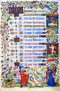 Timebok på 1400-tallet. Januar måned. Milano, Biblioteca Trivulziana. av Unknown artist