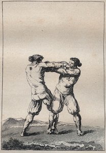 Bretonske brytere gravert i "" Voyage in Finistere eller State of this Department i 1794 og 1795"" av Jacques Cambry (1749-1807) av Unknown artist