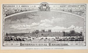 Å bygge erige til minne om hundreårsdagen (1776-1876) på Philadelphia International Exhibition av Unknown artist