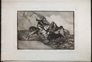 Tyrekamp: måten de gamle spanjolene jaktet okser på til hest i det åpne landet av Unknown artist