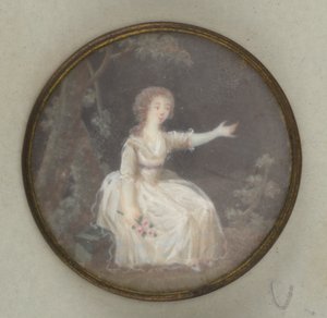 Knapp med Painted Lady av Unknown artist