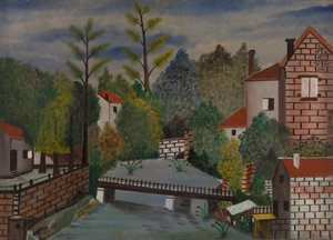 Kanal og hus av Unknown artist