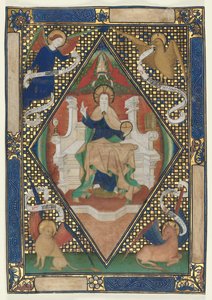 Kanonside fra et missal: Kristus i majestet med evangelister av Unknown artist