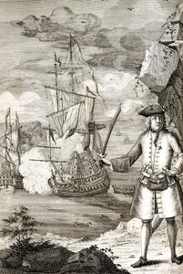 Kaptein Henry Avery tar et av skipene til Great Moghul av Unknown artist