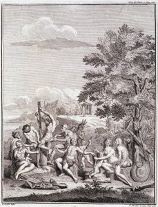 Fanger ofret av antis, i Peru - i "Historisk reise i Sør-Amerika laget etter ordre fra kongen av Spania"" av Don Georges Juan & Don Antoine de Ulloa, T.II, red. Jombert, King