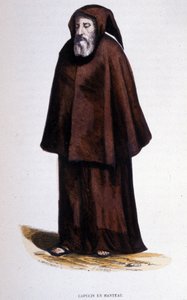 Kapusiner i frakk, gravering fra et album på religiøse ordre, Paris av Unknown artist