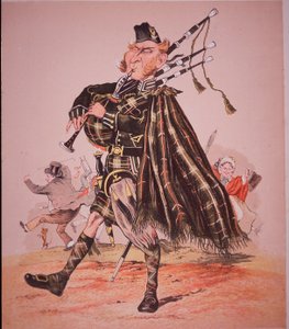 Karikatur av Highland piper av Unknown artist