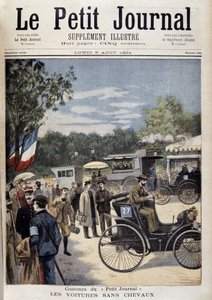 Biler uten hester, første bil Panhard Levassor - trekk. "" Le Petite Journal"" av 6. august av Unknown artist