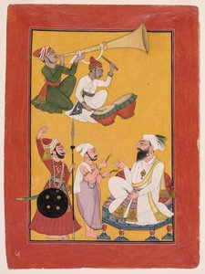 Feiringer av Krishnas fødsel, fra en Bhagavata Purana av Unknown artist