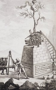 Anklage mot Necker - Frontispice i "" Supplement til privatlivet og det virkelige departementet til Mr. Necker, generaldirektør for finans"" av en borger, red. Pellet, Genève av Unknown artist