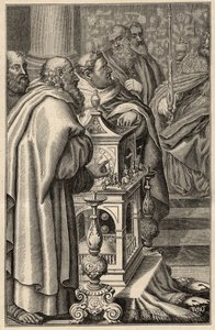 Charlemagne mottar gave av en clepsydra (vannklokke) fra Harun al-Rashid - I 797 tilbyr kalifen i Bagdad, Haroun ar-Rachid (765-809) Charlemagne en clepsydra (vannklokke, tidsmåling) som er emblematisk for den teknologiske kunnskapen- hvordan med arabisk c av Unknown artist
