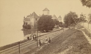 [Chillon slott ved Genfersjøen] av Unknown artist