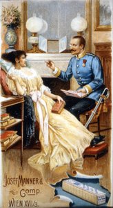 Sjokoladeannonse “” Josef Manner & Gomp, Wien””. av Unknown artist