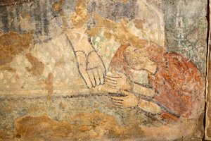 Kristus velsigner med Magdalene ved føttene, detalj av Unknown artist