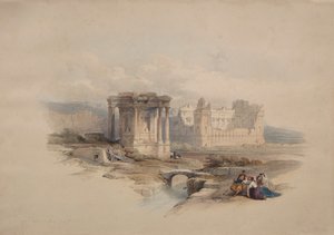 Sirkulært tempel ved Baalbec av Unknown artist