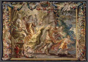 Clodius forkledd som en kvinne fra historien om Cæsar og Kleopatra av Unknown artist