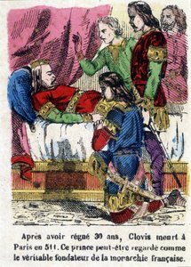 Clovis på dødsleiet i 511. av Unknown artist